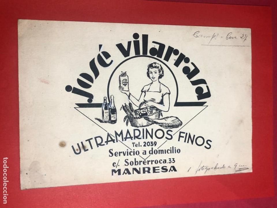 Cat&aacute;logos publicitarios: Dibujo original para publicidad. Ultramarinos finos Jos&eacute; Vilarrasa (Manresa, Barcelona)