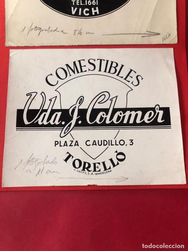 Cat&aacute;logos publicitarios: Dibujo original para publicidad. Comestibles Vda. J. Colomer (Torell&oacute;, Barcelona)