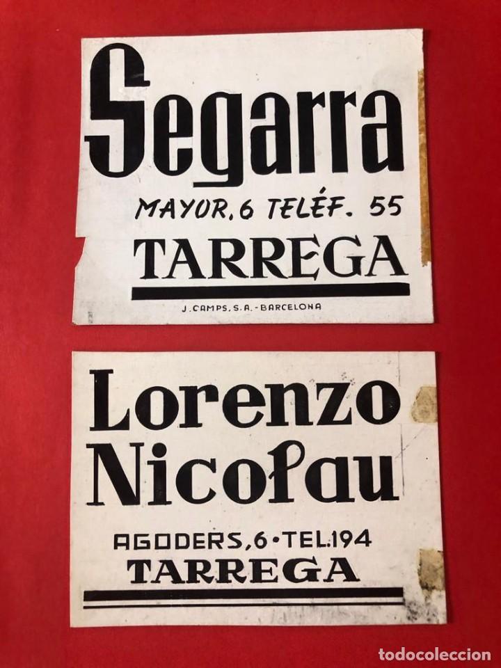 Cat&aacute;logos publicitarios: Dos dibujos originales para publicidad. Segarra + Lorenzo Nicolau (T&agrave;rrega, Lleida)