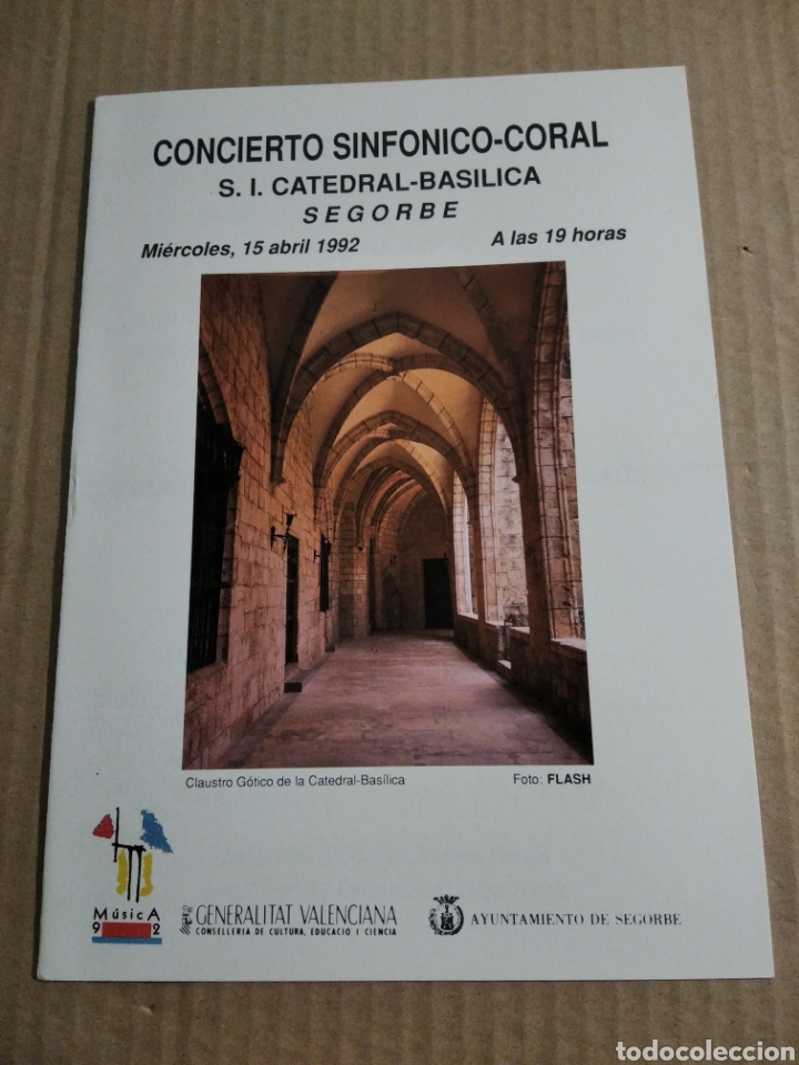Programa concierto sinf&oacute;nico Coral Segorbe 1992