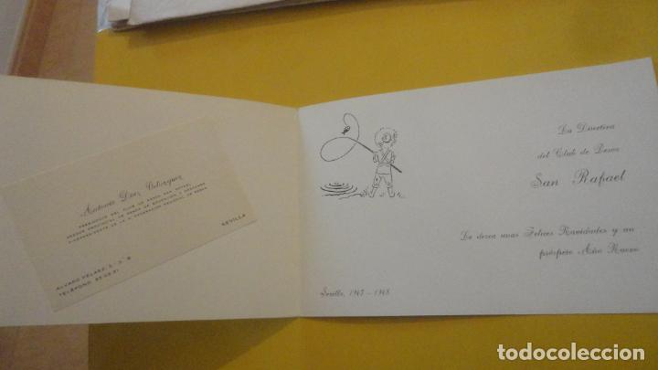 Cat&aacute;logos publicitarios: TARJETA FELICITACION.ANTONIO DIAZ VELAZQUEZ.PRESIDENTE CLUB PESCA SAN RAFAEL.SEVILLA 1968