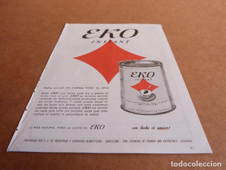 Cat&aacute;logos publicitarios: Anuncio EKO instant lo mas natural para la leche - Publicidad a&ntilde;os 60