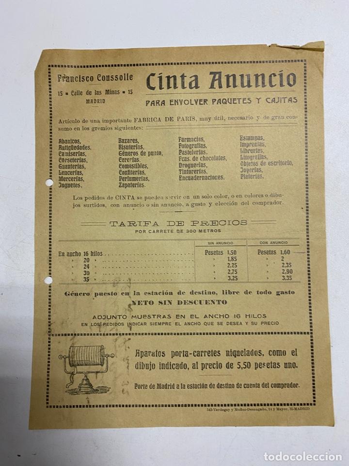 Cat&aacute;logos publicit&aacute;rios: LISTA DE PRECIOS. FRANCISCO COUSSOLLE. CINTA ANUNCIO PARA ENVOLVER. A&Ntilde;OS 20