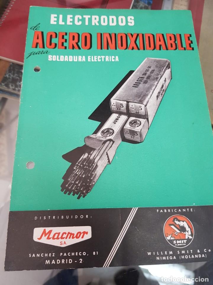 Catalogues publicitaires: ELECTRODOS ACERO INOXIDABLE SOLDADURA EL&Eacute;CTRICA SMIT MACMOR SA A&Ntilde;OS 60