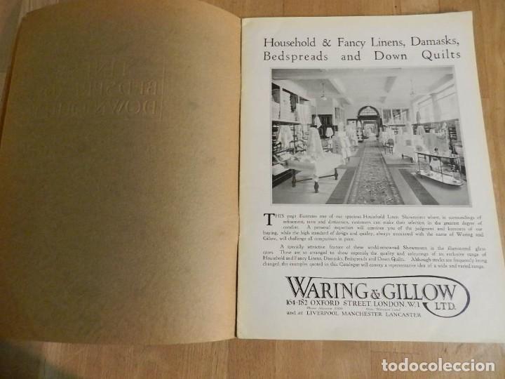 Werbekataloge: ANTIGUO CAT&Aacute;LOGO DISE&Ntilde;O MUEBLES WARING & GILLOW LTD CIRCA 1900 ORIGINAL CONFECCION TELAS MESA COLCHA