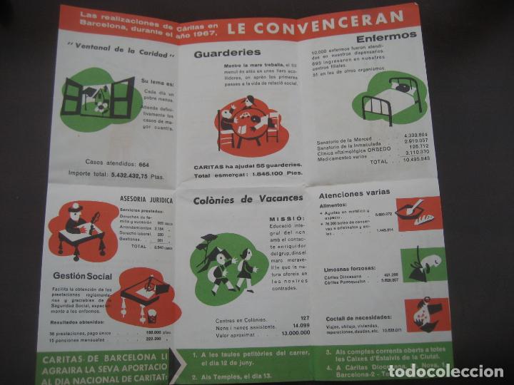 Cat&aacute;logos publicitarios: Caritas Diocesana Barcelona. 1968. Folleto propagandistico. Desplegable. 30 x 29 cms.