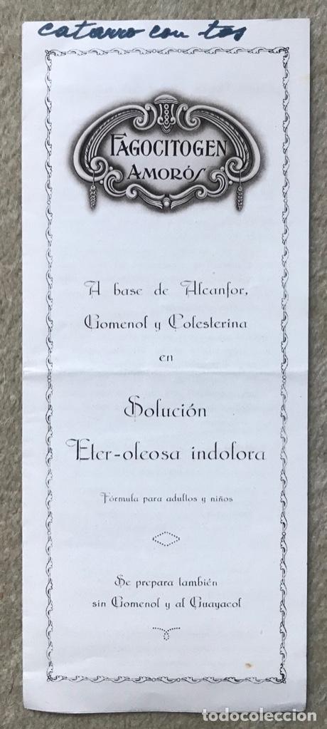 Catalogues publicitaires: Antiguo prospecto de medicamento Fagocitogen - Laboratorio Dr. Amor&oacute;s (Alcoy - Alicante) - Farmacia
