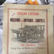 Catálogos publicitarios: RARÍSIMO CATALOGO PUBLICITARIO , MAQUINAS DE IMPRIMIR CAMPBELL , IMPRENTA , NEW YORK ,1880. Lote 248688870