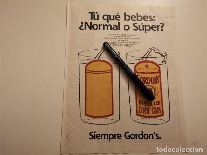 Cat&aacute;logos publicitarios: GINEBRA GORDON'S DRY GIN ANUNCIO PUBLICIDAD REVISTA A&Ntilde;O 1985