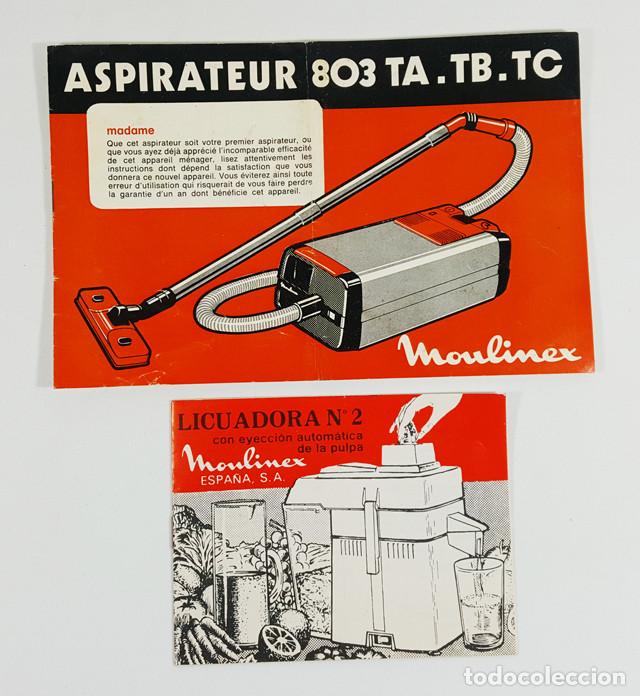 Werbekataloge: LOTE DOS CATALOGOS MOULINEX: ASPIRADORA 803 TA.TB.YC 8 PAG (EN FRANCES) Y LICUADORA N&ordm; 2 8 PAG