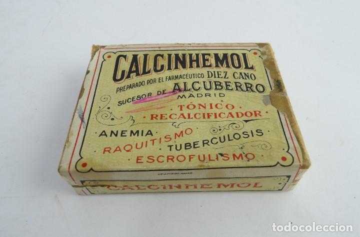 Catalogues publicitaires: CAJA DE CARTON DE CALCINHEMOL, FARMACIA, TONICO RECALCIFICADOR, ANEMIA, RAQUITISMO, TUBERCULOSIS, ES