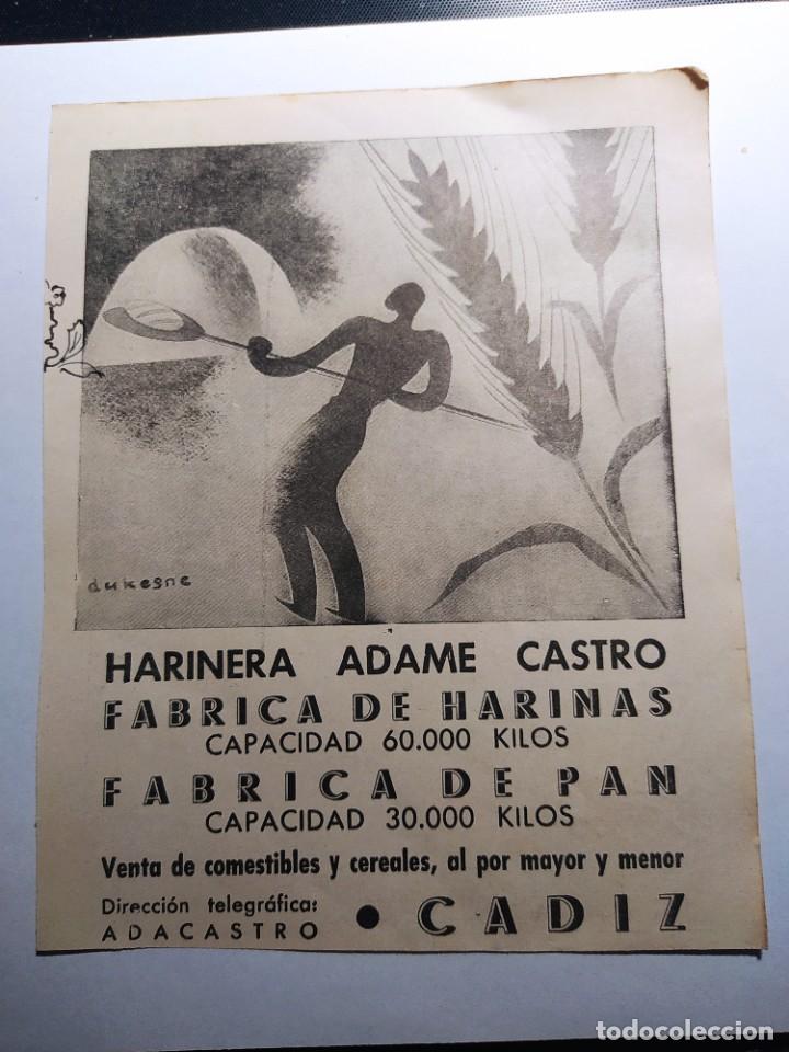 Cataloghi pubblicitari: ORIGINAL A&Ntilde;OS 30. HARINERA ADAME CASTRO. CADIZ. FABRICA DE HARINAS Y PAN
