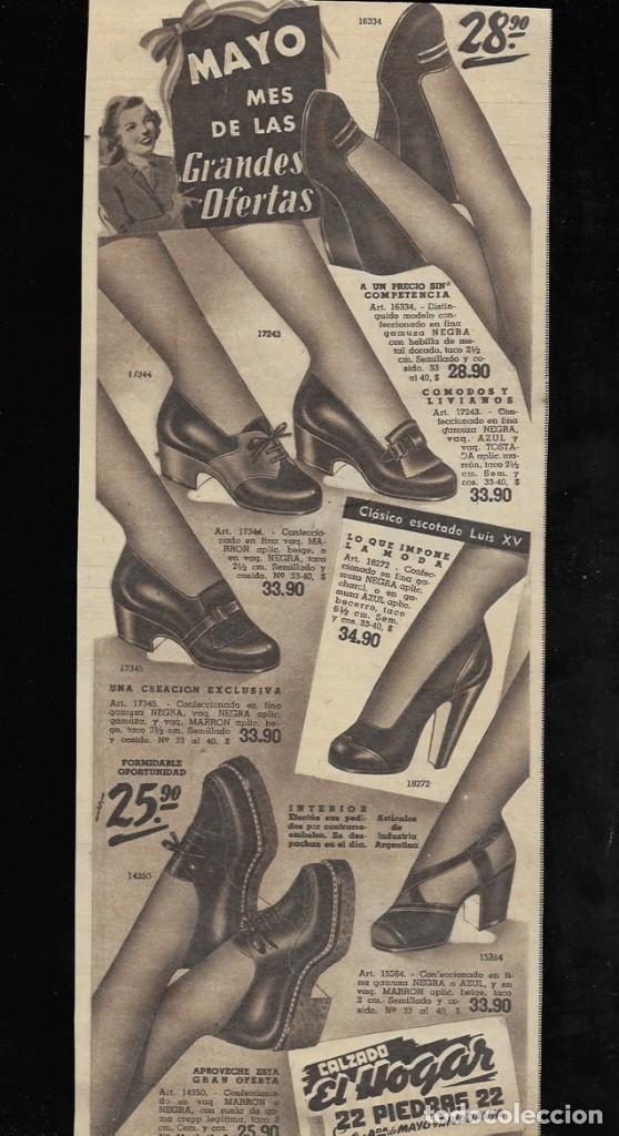 Werbekataloge: RECORTE PUBLICITARIO: CALZADO EL HOGAR, ZAPATOS, MAYO MES DE LAS GRANDES OFERTAS (A&Ntilde;OS 60)
