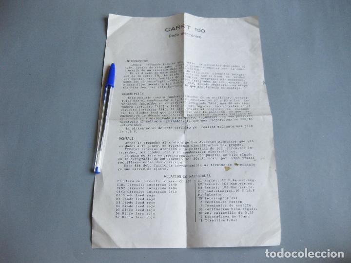 Cat&aacute;logos publicitarios: HOJA DESCRIPTIVA DEL CARKIT 150 DADO ELECTR&Oacute;NICO - MONTAJE DE CIRCUITO DE OCIO