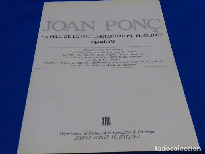 Cat&aacute;logos publicitarios: CUADRIPTICO DE JOAN PON&Ccedil;. QUIXOT, LA PELL, AIGUAFORTS. - Foto 2