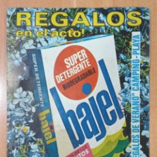 Catálogos publicitarios: CATÁLOGO DE REGALOS DE VERANO CAMPING-PLAYA. DETERGENTE BAJEL. 1972