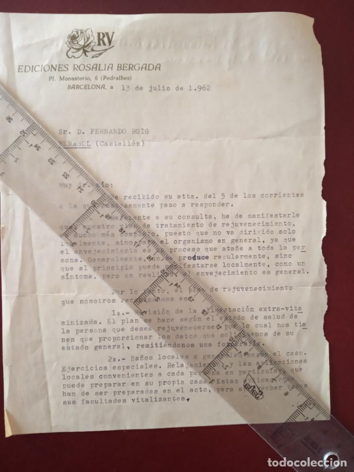 Catalogues publicitaires: RESPUESTA DE EDICIONES ROSALIA BERGADA A UNA CARTA BARCELONA