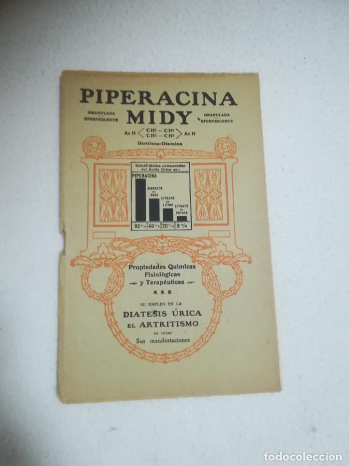 Cat&aacute;logos publicit&aacute;rios: CATALOGO PUBLICITARIO. PIPERACINA MIDY. PROPIEDAS FISIOLOGICAS Y TERAPEUTICAS. 24 PAGINAS. RUSTICA.