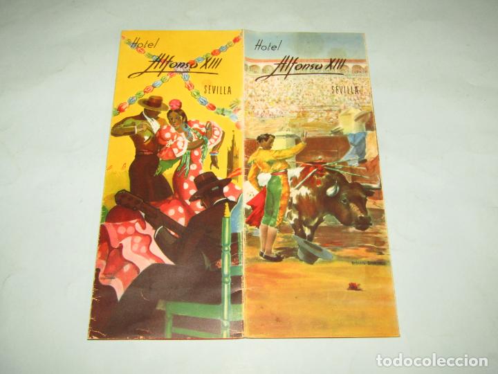 Werbekataloge: Antiguo Cat&aacute;logo Desplegable Publicidad del Hotel ALFONSO XIII de Sevilla - A&ntilde;o 1960s.