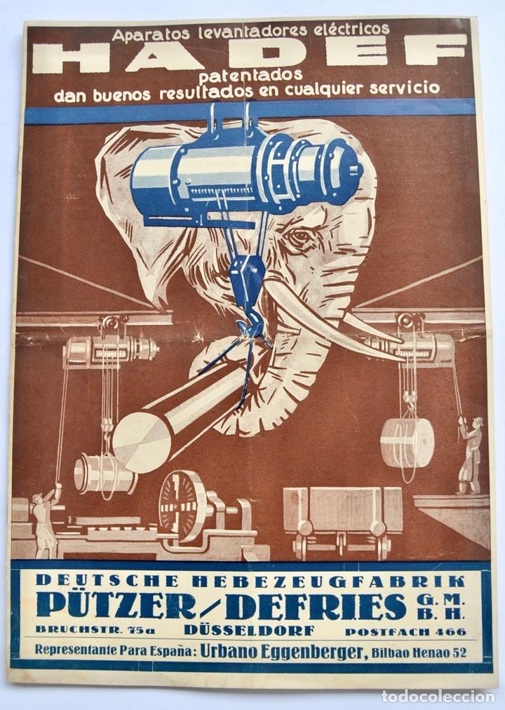 Cataloghi pubblicitari: Antiguo Cat&aacute;logo Comercial. Hadef. Aparatos Levantadores El&eacute;ctricos. Polipastos.Representante Espa&ntilde;a