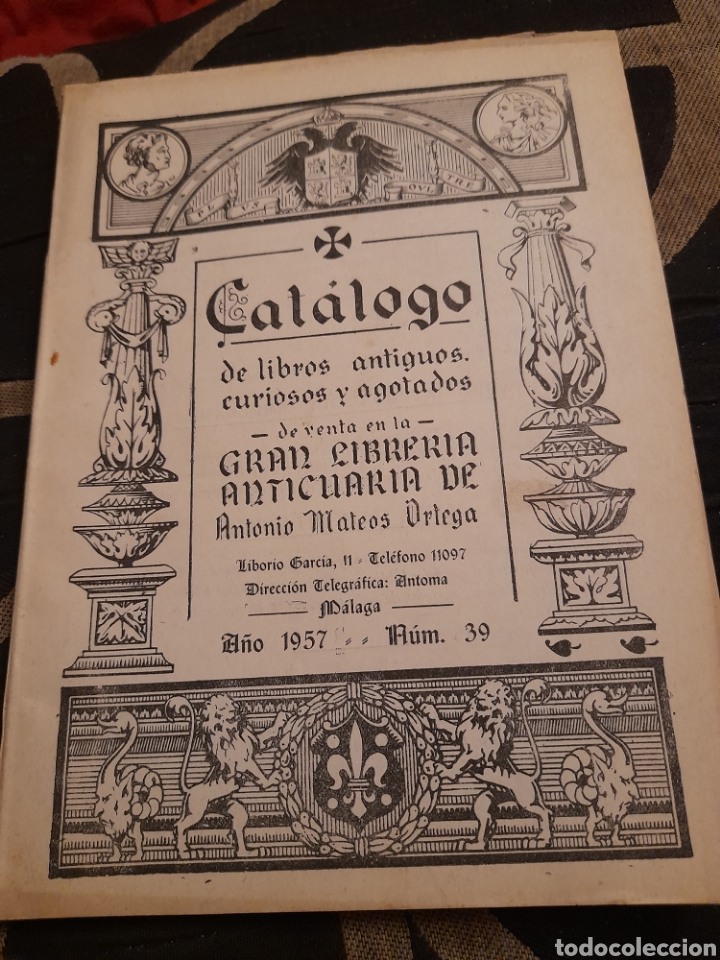 Cat&aacute;logos publicitarios: Cat&aacute;logo de libros antiguos de 1957 librer&iacute;a anticuario Antonio Mateos Ortega, intonson