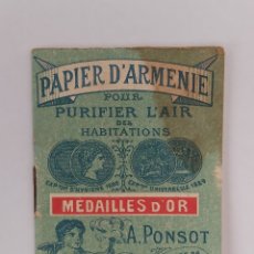 Catálogos publicitarios: PAPIER D'ARMENIE PURIFIER L'AIR. A. PONSOT. COMPLETO. Lote 260393330