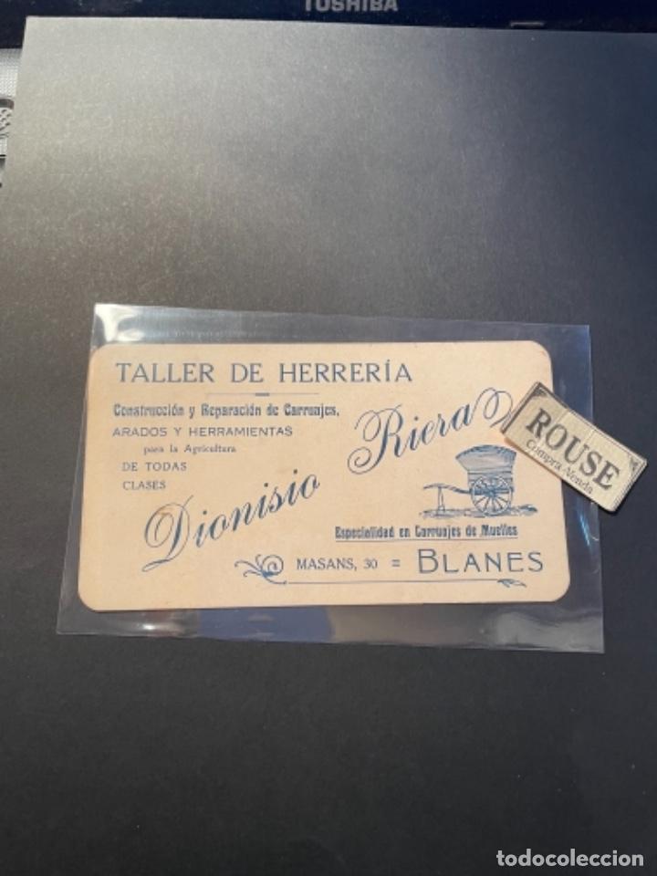 Cat&aacute;logos publicitarios: BLANES - ANTIGUO TARGENTON 1 HOJA -TALLER DE HERRER&Iacute;A DIONISIO RIERA ESPECIALIDAD EN CARRUAJES DE MU