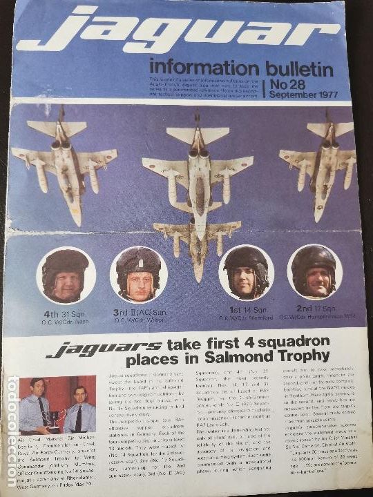 Cat&aacute;logos publicitarios: 1977 JAGUAR MILITAR AIRPLANE INFORMATION BULLETIN - 1977 JAGUAR AVION MILITAR