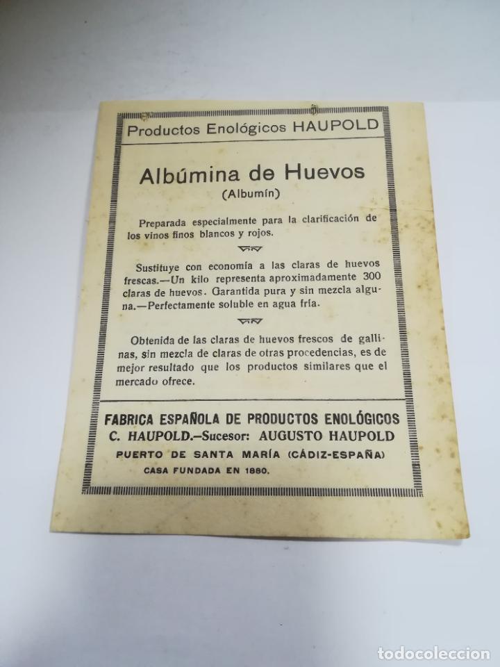 Cat&aacute;logos publicit&aacute;rios: PUBLICIDAD. PRODUCTOS ENOL&Oacute;GICOS HUAPOLD. ALB&Uacute;MINA DE HUEVOS. PUERTO SANTA MARIA.