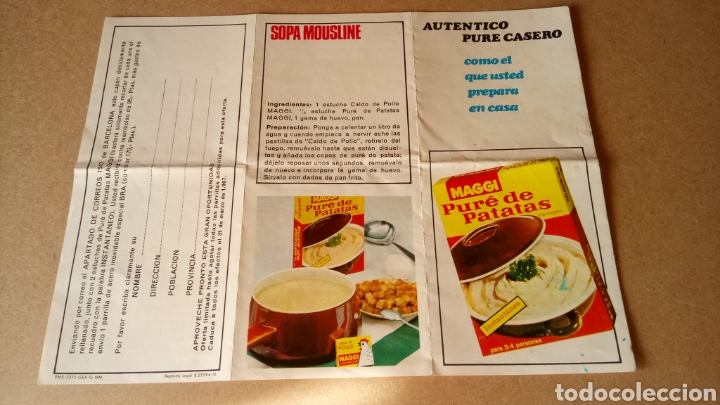 Cat&aacute;logos publicitarios: FOLLETO DE PUR&Eacute; DE PATATAS MAGGI. A&Ntilde;OS 60.