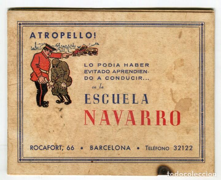 Cat&aacute;logos publicitarios: BARCELONA ESCUELA NAVARRO ROCAFORT NUMERO 66 ANTIGUO CARTEL PUBLICITARIO EN CARTON FORMATO TRIPTICO