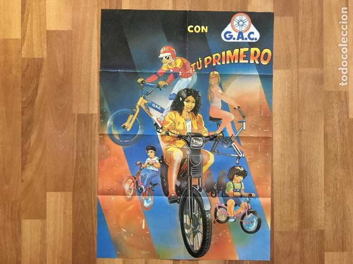 Cat&aacute;logos publicitarios: CATALOGO TIPO poster original de g.a.c. bicicletas. GAC MOTORETTA, AKIMOTO,TURISMO, BMX. CICLISMO