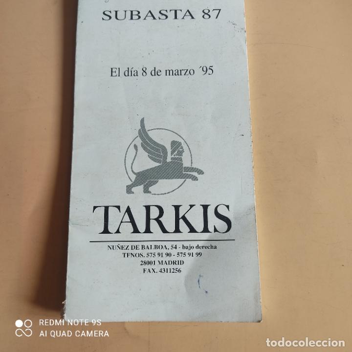 Cat&aacute;logos publicit&aacute;rios: CATALOGO DE SUBASTAS.TARKIS. SUBASTA 87. 8- MARZO 1995. 159 PAGS