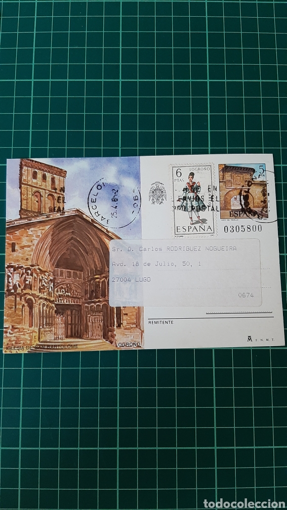 Werbekataloge: PUBLICIDAD SUBASTA SELLIS TARJETA POSTAL LOGRO&Ntilde;O MATASELLO BARCELONA