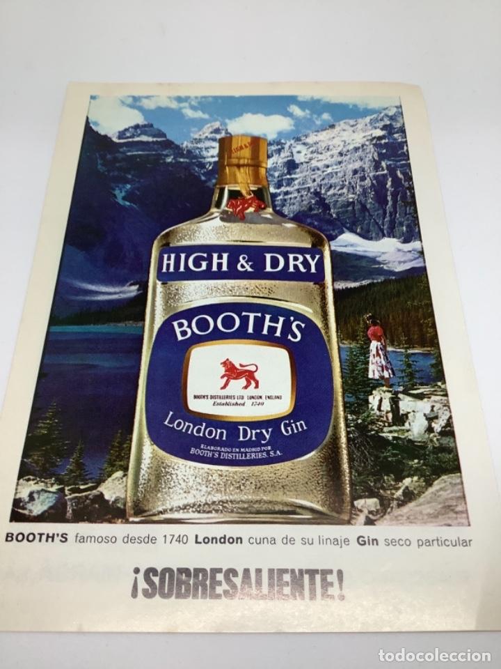 Cat&aacute;logos publicitarios: Publicidad Ginebra Booth&rsquo;s 1966. Retal de revista.