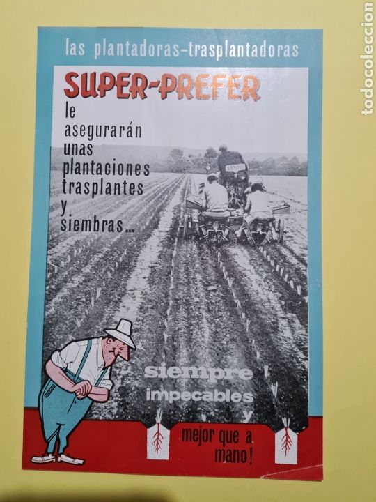 Werbekataloge: DURANGO (VIZCAYA) AGRICULTURA MAQUINARIA AGRICOLA PLANTADORA TRASPLANTADORA &rdquo;SUPER PREFER&rdquo; A&Ntilde;OS 60