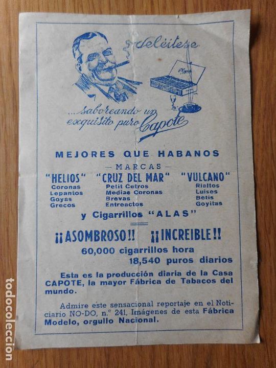 Cat&aacute;logos publicitarios: ANTIGUA PUBLICIDAD.FABRICA DE TABACOS.PUROS.HABANOS.HELIOS.CRUZ DEL MAR.VULCANO.