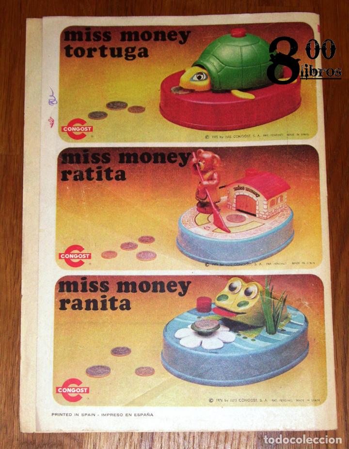 Cat&aacute;logos publicitarios: ANUNCIO - HOJA - PUBLICIDAD. MISS MONEY : Tortuga ; Ratita ; Ranita / Congost. - 1977
