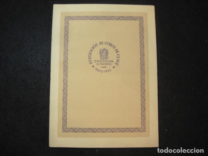 Catalogues publicitaires: FEDERACION DE COROS DE CLAVE-EXPEDICION A MADRID-MAYO 1953-VER FOTOS-(K-3558)