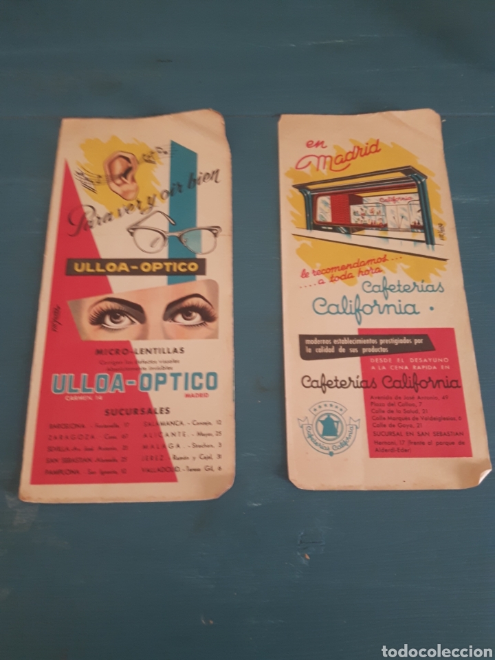 Cat&aacute;logos publicitarios: Laminas publicitaria vintage Ulloa optico y cafeteria California en Madrid