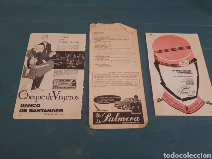 Cat&aacute;logos publicitarios: Vintage Laminas publicitarias, lote de 3, hotel Pr&iacute;ncipe P&iacute;o Madrid, banco santander