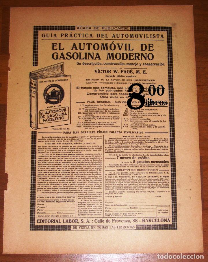 Cat&aacute;logos publicitarios: ANUNCIO - HOJA - PUBLICIDAD. El autom&oacute;vil de gasolina moderno / Labor ; Medicamentos del Dr. Soivr&eacute;