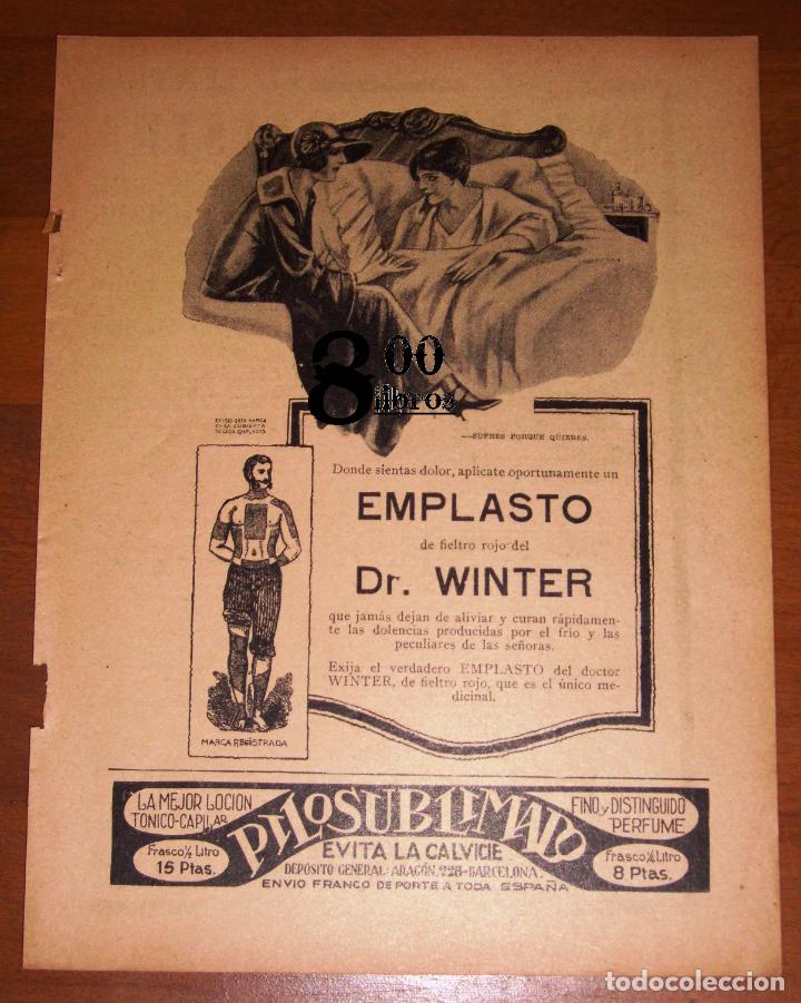Cat&aacute;logos publicitarios: ANUNCIO - HOJA - PUBLICIDAD. EMPLASTO Dr. Winter ; Fon&oacute;grafo Quillet ; Ruol, Depilatorio Virgen...