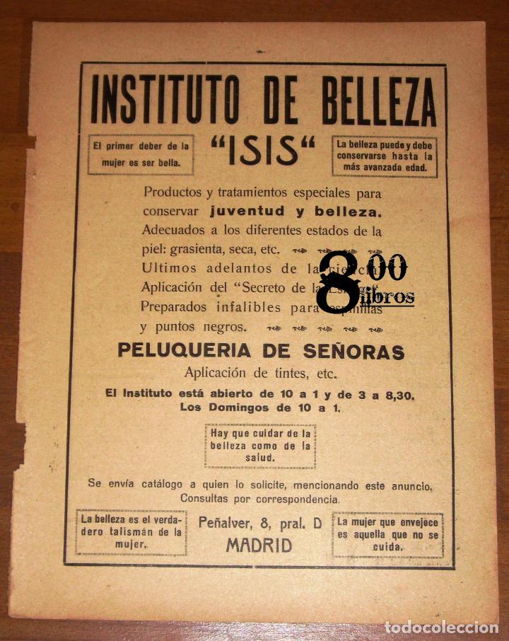 Cat&aacute;logos publicitarios: ANUNCIO - HOJA - PUBLICIDAD. INSTITUTO DE BELLEZA ISIS. - 1924