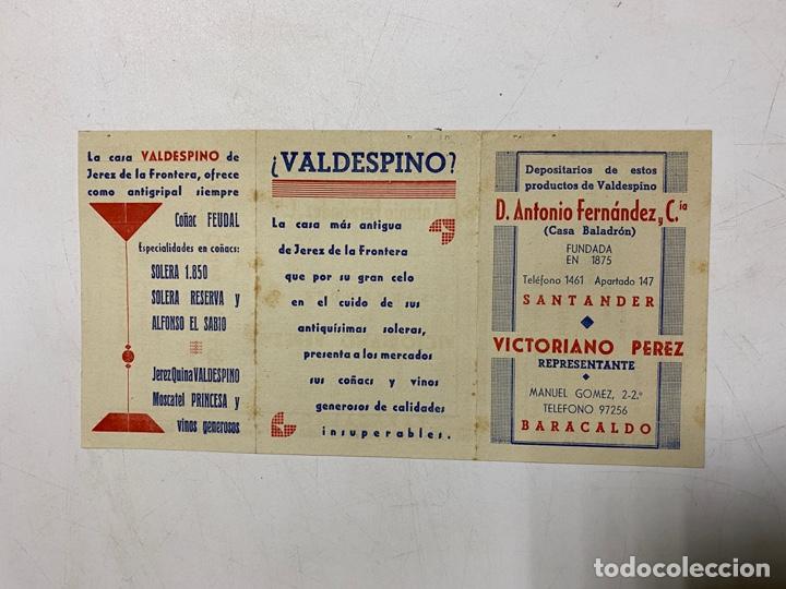 Cat&aacute;logos publicit&aacute;rios: PUBLICIDAD DE VALDESPINO Y CALENDARIO DE FIESTAS DE 1951. VER FOTOS