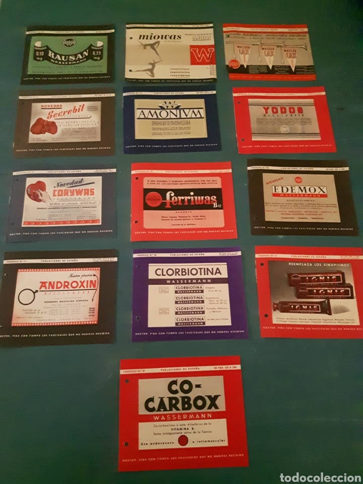 Werbekataloge: Publicidad vintage retro farmacia medicamentos 13 articulos