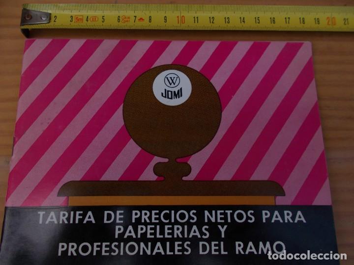 Werbekataloge: ANTIGUO LIBRO DE TARIFAS DE PRECIOS NETOS PARA PAPELERIAS Y PROFESIONALES DEL RAMO. JOMI