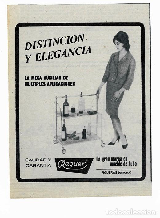 Advertising Catalogs: RECORTE PUBLICITARIO. MESA AUXILIAR **RAQUER** MUEBLE DE TUBO, A&Ntilde;OS 60-70. FIGUERAS (GIRONA)