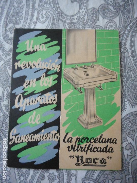 Cat&aacute;logos publicitarios: ANTIGUO FOLLETO PUBLICITARIO PORCELANA VITRIFICADA ROCA. SANEAMIENTO. CASA MONNE. REUS TARRAGONA