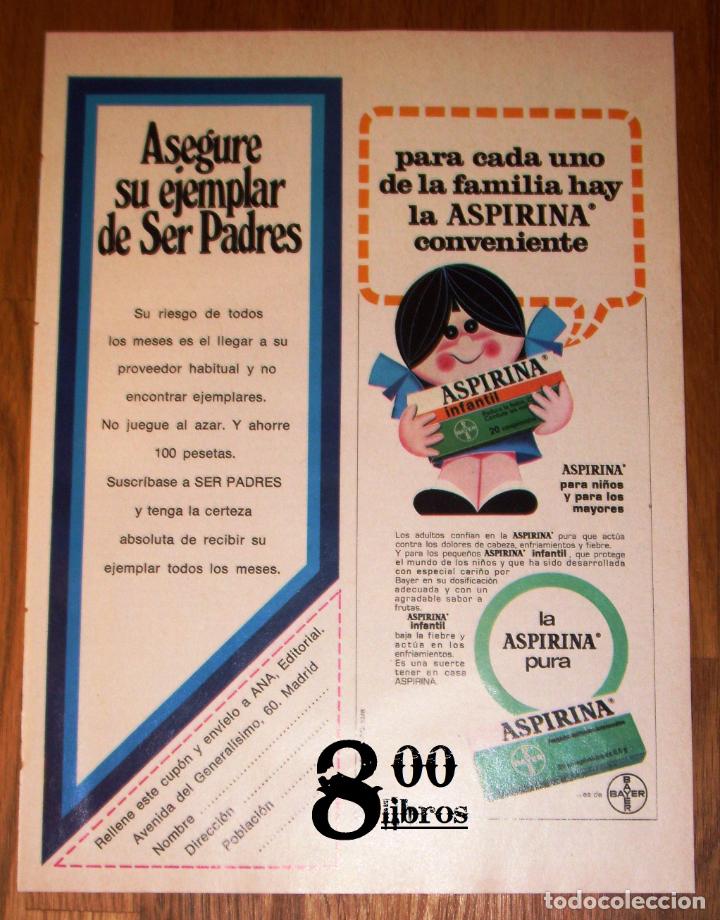 Cat&aacute;logos publicit&aacute;rios: ANUNCIO - HOJA - PUBLICIDAD. ASPIRINA INFANTIL Y ASPIRINA PURA... - 1974